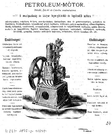 A  Csonka-Bánki-Lázár-féle stabilmotor az 1890-es évekből